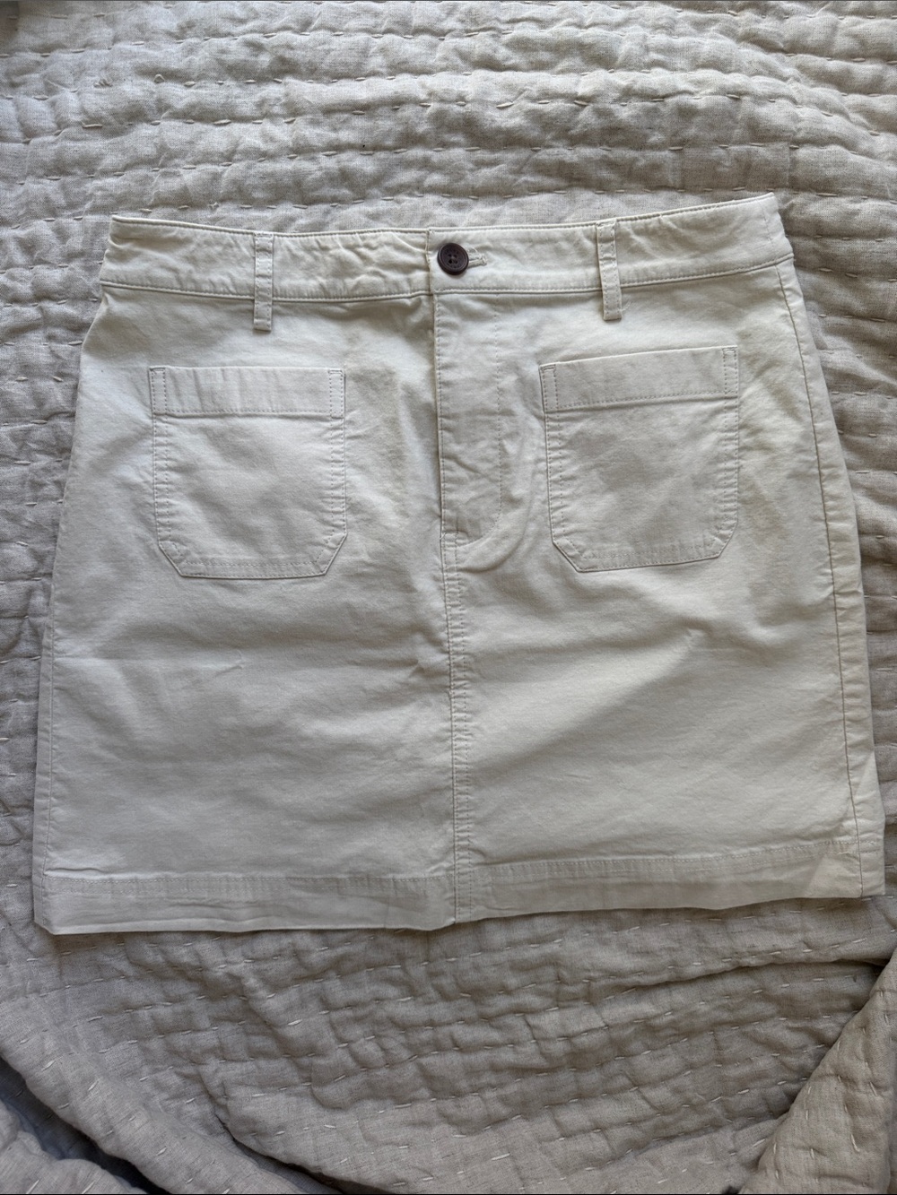 J-Crew Women's Size 4 Cream Cotton Blend A-Line Skirt